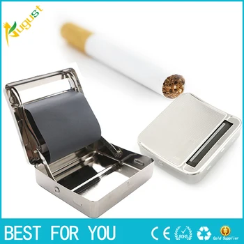 

50pcs/lot High Selling Silver Automatic Rolling Machine Smoking Case Tin Cigarette Roller Maker Box Smoking Rolling box