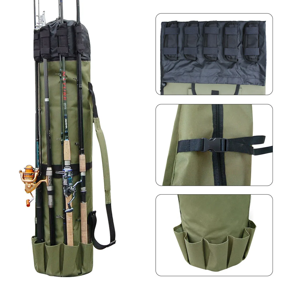 GHOTDA Nylon Fishing Bags Fishing Rod Bag Case Oxford Cloth Multifunctional  Portable Large Capacity Fishing Tackle Bag