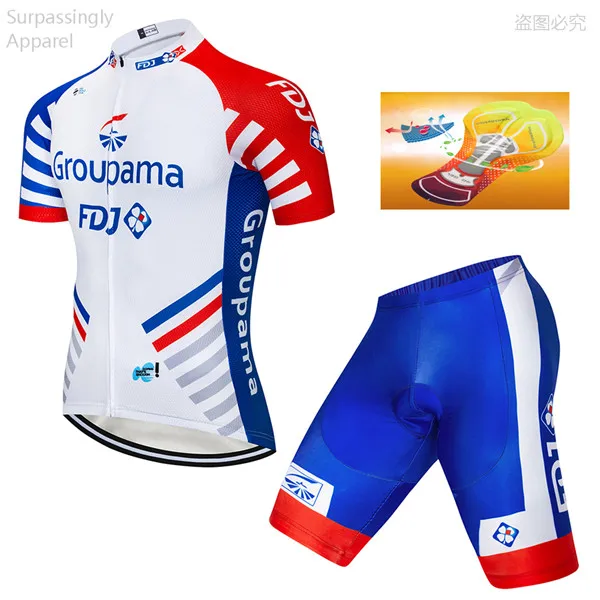 MTB Pro UCI Tour Team FDJ Велоспорт комплекты одежды велосипед Джерси Мужская велосипедная одежда летние велосипедные майки 16D набор велошорт - Цвет: Picture Color