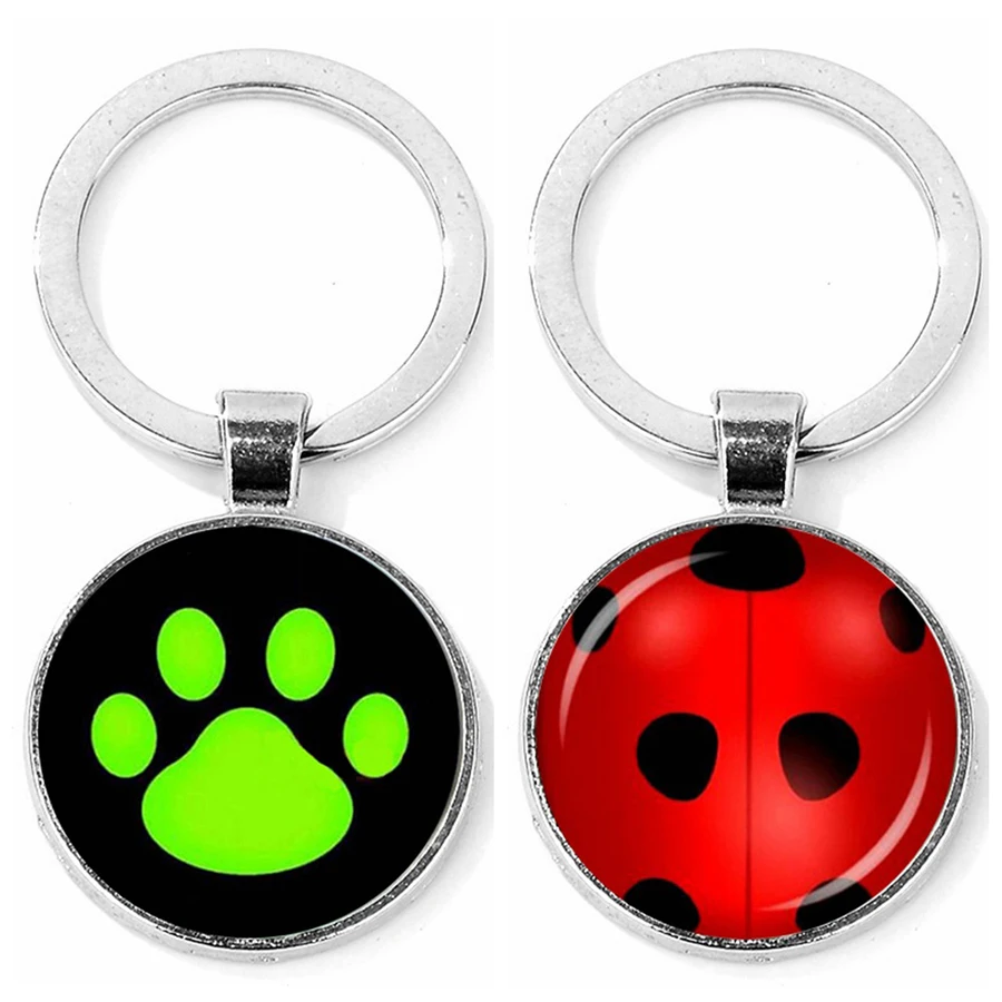 

Zinc Alloy Personalized Animal Keychain Seven Stars Ladybug Cat Claw Key Rings for Lovers Friend Key Chain Holder Gifts 2019