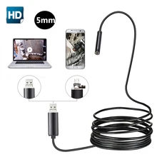 USB эндоскоп Камера 5,5 мм объектив 2 м 5 м 10 м полу жесткая трубка эндоскоп видео c бороскопа инспекции IP67 Водонепроницаемый для Android ПК