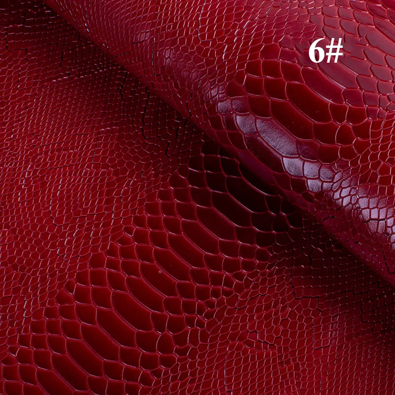 6 dark red Meetee 45x137 см 1,2 мм Толстая кожаная ткань искусственная синтетическая змеиная кожа ПВХ материал для багажа бумажник ремень DIY Аксессуары - Цвет: 6 dark red