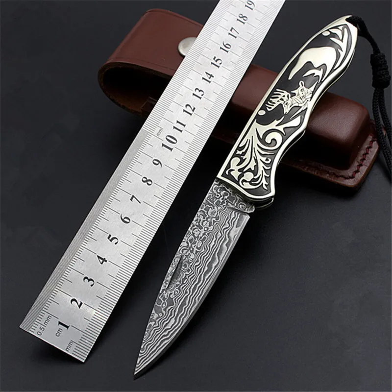 Дешевый 2018 Новый Бесплатная доставка Открытый дамасский тактический складной нож Самозащита Выживание Кемпинг Подарочная коллекция охотничьи нож...