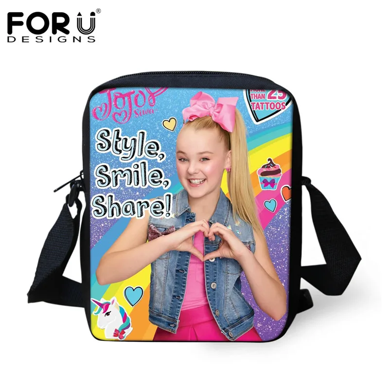 FORUDESIGNS/милые школьные сумки для девочек-подростков, суперзвезда JoJo Siwa, принт, детские сумки на плечо, повседневные школьные сумки для студентов - Цвет: HK7011E