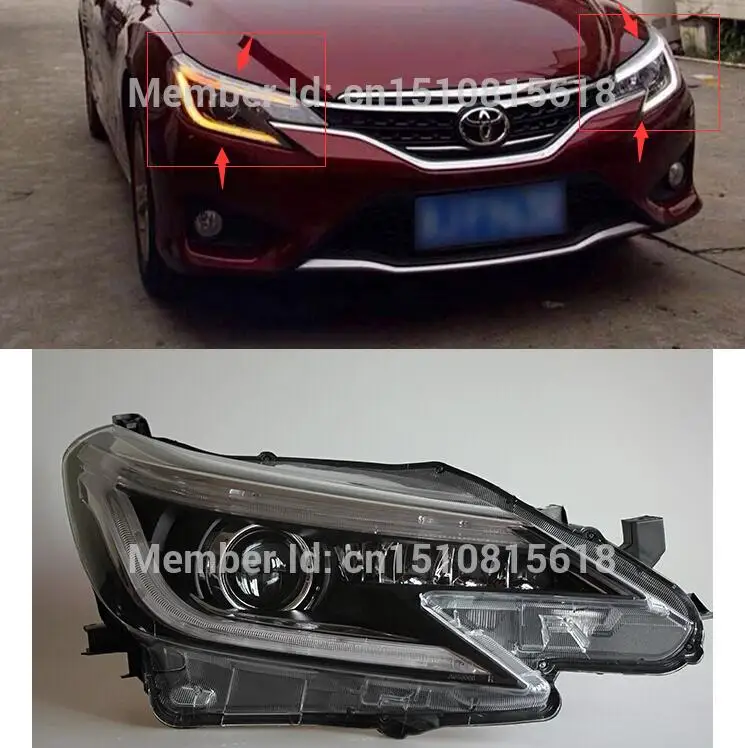 

for Toyota Reiz led headlights 2013-2014 new Mark X signal drl H7 hid Bi-Xenon Lens low beam Auto Lighting Style LED Head Lamp