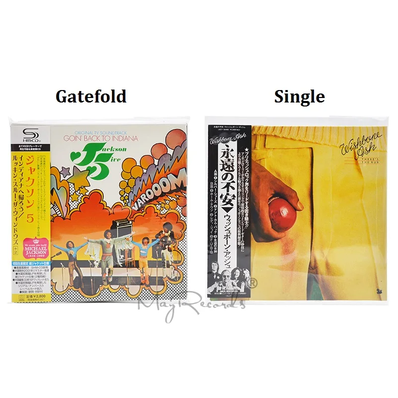 50PCS 재밀봉 가능한 4.7 Mil 미니 LP SHM-CD 미니 LP SHM-CD 보호 슬리브 용 플라스틱 외부 슬리브 14.3x14.5cm