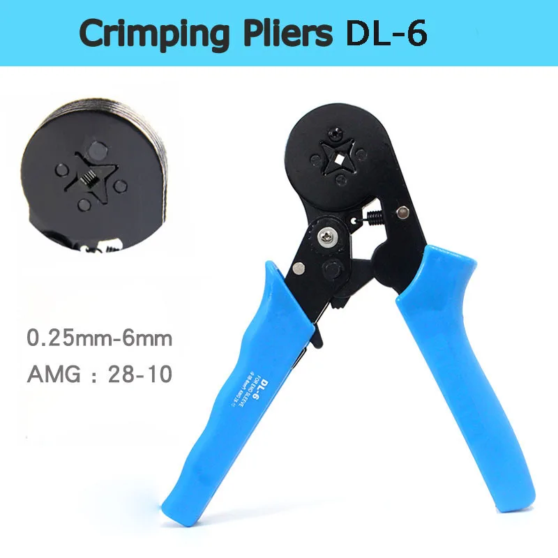 

DL-6 Self-Adjustable Crimping Plier Range 0.5-6 AWG 28-10 Wire Cable Tube Terminals Multi functional pliers Hand Tools