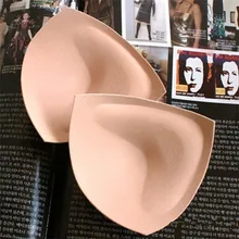 Без подкладки бюстгальтера треугольные купальники чашки пуш-ап 100 шт = 50 пар поролоновые детали бикини на подкладки для груди усилитель бюстгальтер аксессуары бежевый