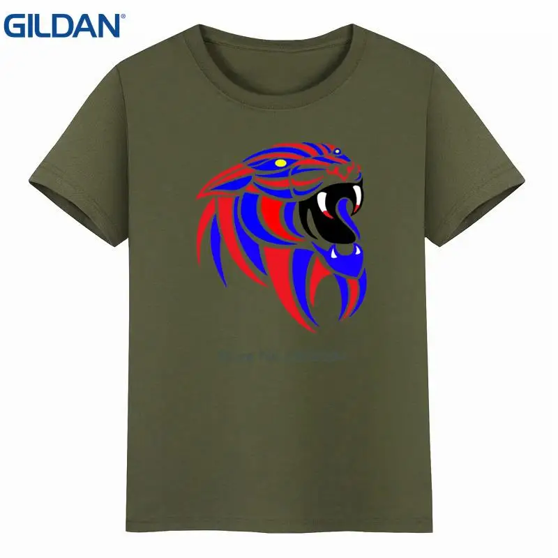 Новые модные мужские футболки забавный О образным вырезом Племенной Panthera Дизайн