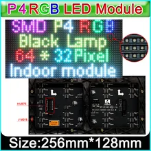 RGB P4 светодиодный модуль 1/16 сканирования, SMD 3 в 1 RGB P4 Крытый полноцветный светодиодный панель, 256 мм* 128 мм 64*32 точки