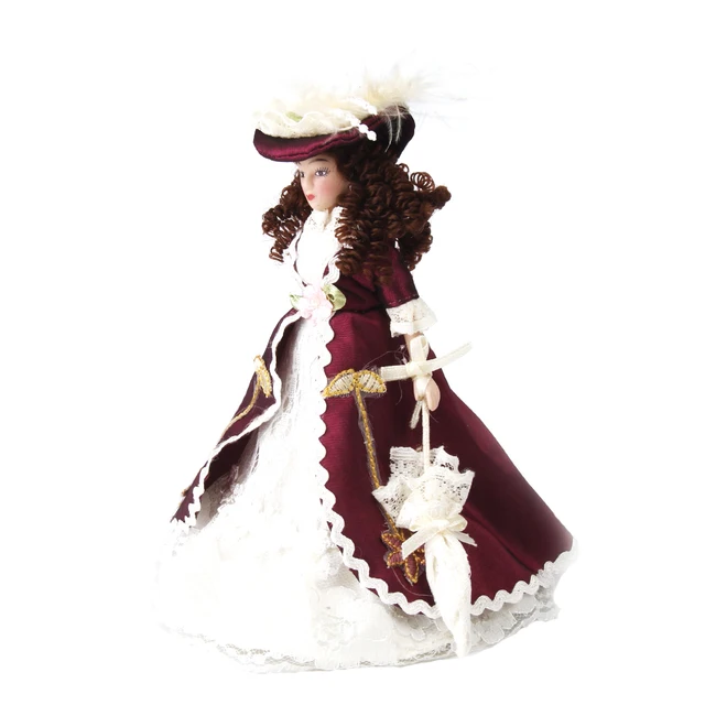 1/12ドールハウスミニチュア磁器人形古典的な女性の帽子 - AliExpress