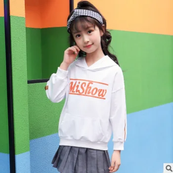

Children's Hoody Girls T-shirt 2019 New Spring and Autumn Kids Long Sleeve Fashion Leisure Hoodies 2 Letter Color Size4-14 ly195