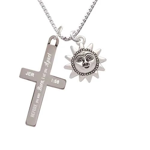 Small Sun Face with Beaded Edging - I Set You Apart - Cross Necklace (1)
