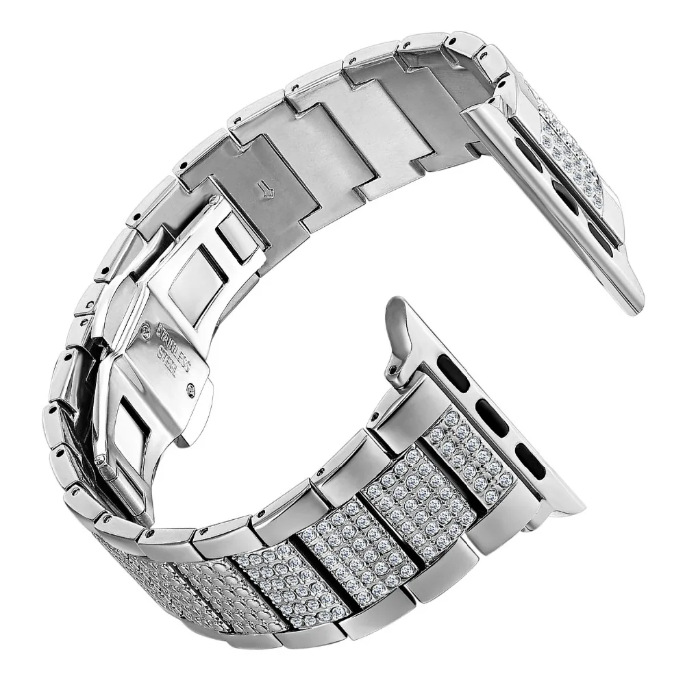 

Diamond Stainless steel For Apple watch band 4 44mm 40mm correa aple watch strap 42mm 38mm Link bracelet Iwatch series 4 3 2 1