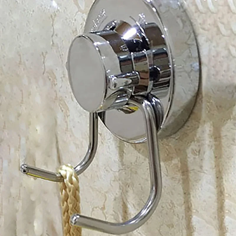 Нержавеющая сталь Съемная Вакуумная присоска душ с присоской вешалка для полотенец Ванная комната Кухня стены двери один двойной три крючка - Цвет: double