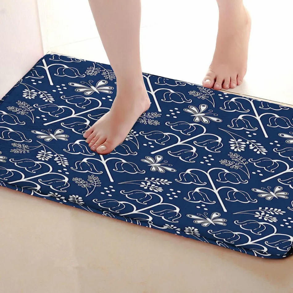 Фува Цветочный стиль коврик для ванной комнаты, смешной Противоскользящий коврик для ванной, занавески для душа аксессуары, соответствующие вашей душевой занавеске