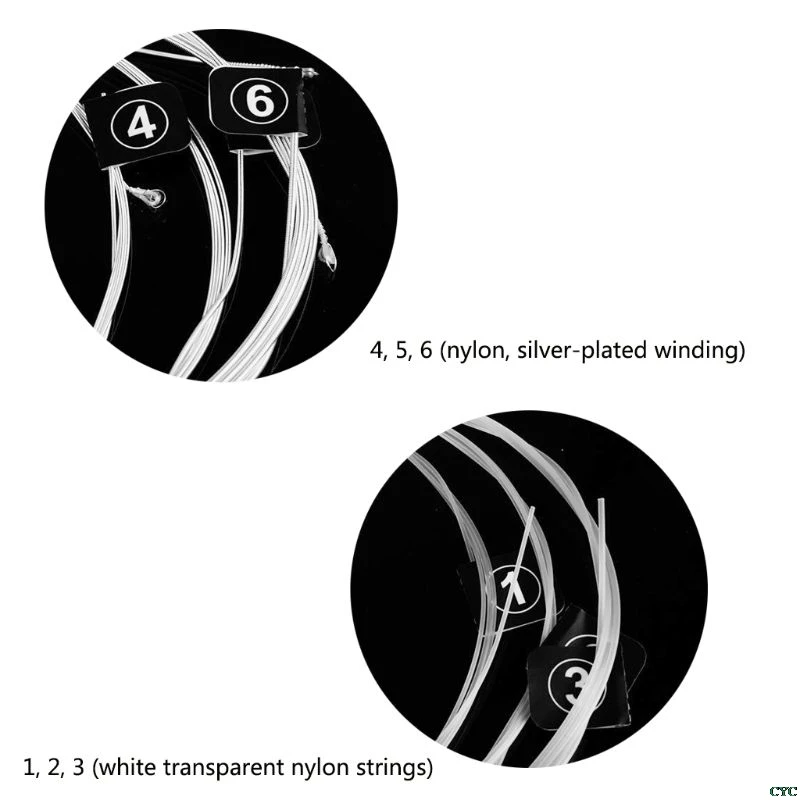 6pcs/set Nylon + 3% Polyester Classic Guitar Strings 028-045 Color Plated Wire electric guitar strings acoustic guitar strings classical guitar strings