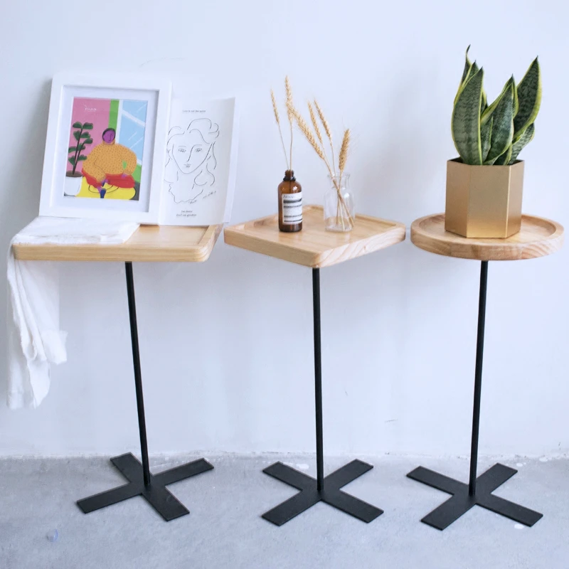 Fashion Simple Tempered Glass Small Coffee Table Phone Rack Sofa Corner Table Furniture Round Square Square Tea Table