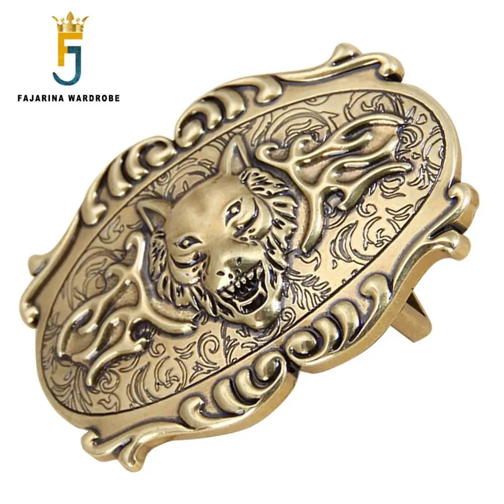 Уникальный дизайн FAJARINA 3D узор с головой волка сплав цинка золото и слизь модная