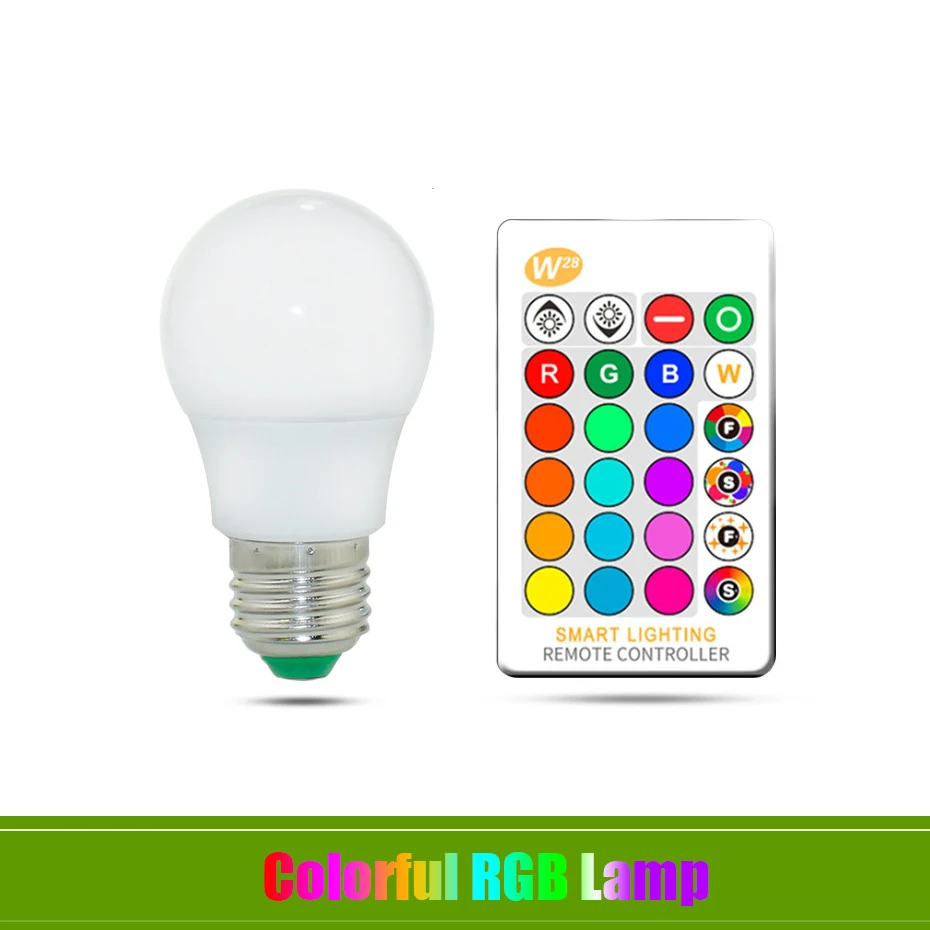 

Led Bulb RGB 5W 10W 15W 16 Colors E27 Bulb 5050SMD 28355SMD Led Bulb RGB RGBW RGBWW E27 Led Lamp With IR Remote Control