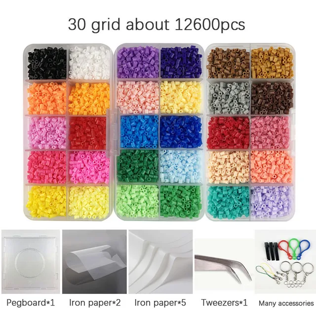 2.6mm Mini Hama Beads 80Colors kits perler PUPUKOU Beads Tool and template Education Toy Fuse Bead Jigsaw Puzzle 3D For Children 2