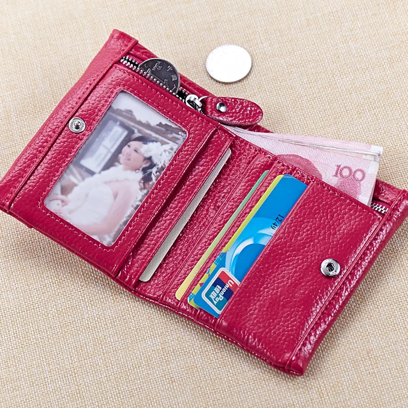 CICICUFF Повседневная натуральная кожанные женские бумажники портмоне женский короткий кошелек маленький кошелек женский кошелек для девочки сумка для денег Новинка