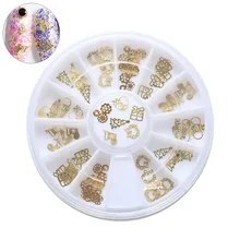 60pcs/1box new nail art 6 style mixed Christmas series Alloy nail jewelry,Uv Gel DIY finger design accessories decorations tool