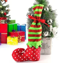 Schöne Polka Dot Weihnachtsmann Elf Stiefelette Hosenträger Hose Candy Tasche, geschenk Beutel, Weihnachtsbaum Dekoration Socken Geschenktüte