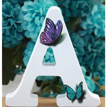 Art-Crafts Letters-Decorative Alphabet Word Wooden Wedding Name-Design Butterfly 1pc