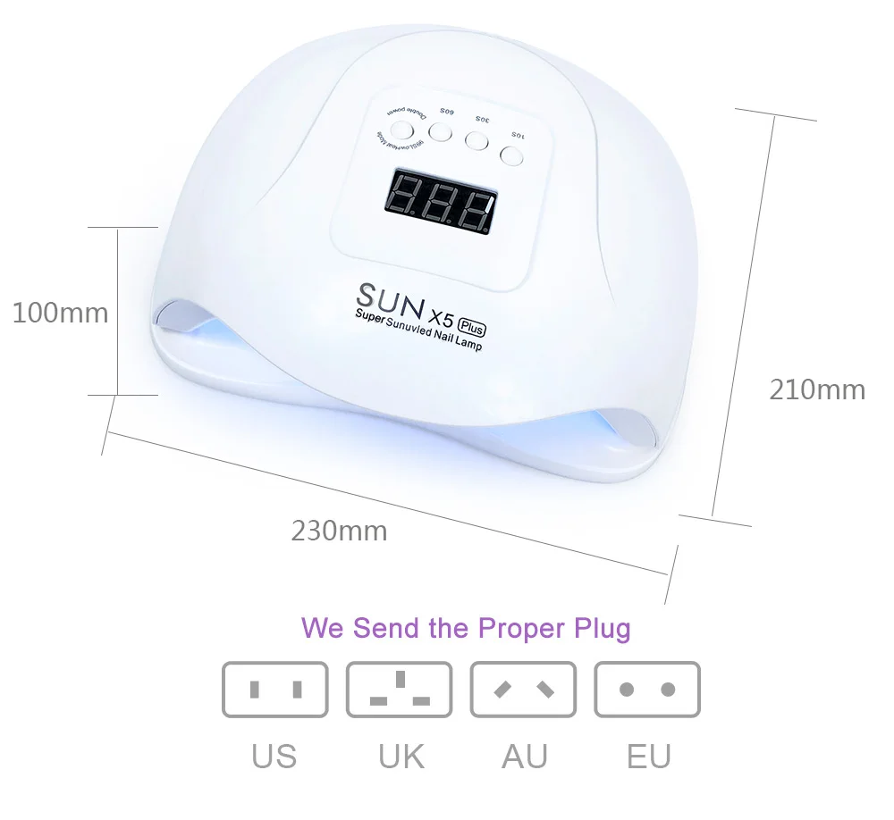 SUN5 Plus 80W/48W UV Lamp LED Nail Lamp Manicure Nail Dryer For All Gels Polish Sun Light Infrared Sensing 30/60/99s Timer