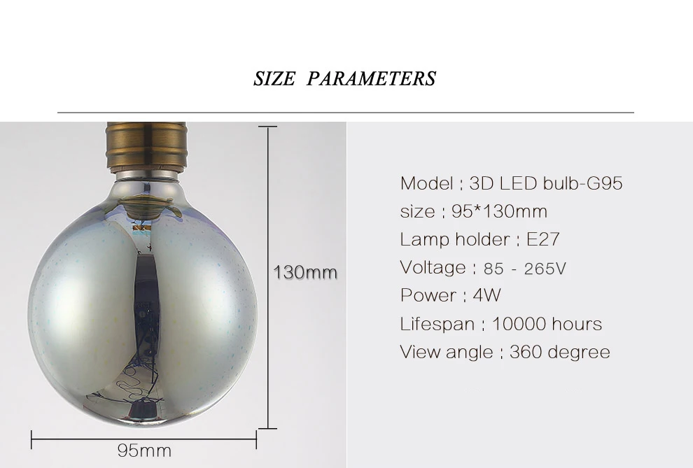 2 шт. 3D лампы украшения светодио дный свет лампы переменного тока 110 V 220 V ST64 G95 G80 G125 A60 E27 Новинка Рождество Свет оформлен светодио дный s Lamparas