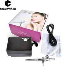 Scheppach Мини Аэрограф компрессор 12 В 0,4 мм иглы тату-Арт Набор краска для тела Аэрограф Комплект с компрессором макияж распылитель