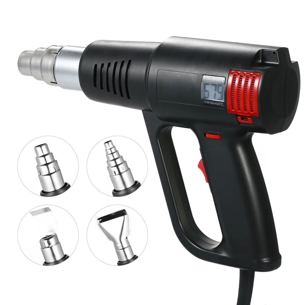 

LCD Digital Fast Heating Hot Air Gun 2000W Temperature controlled heat Blower Electric Adjustable Temperature Heat Gun Tool