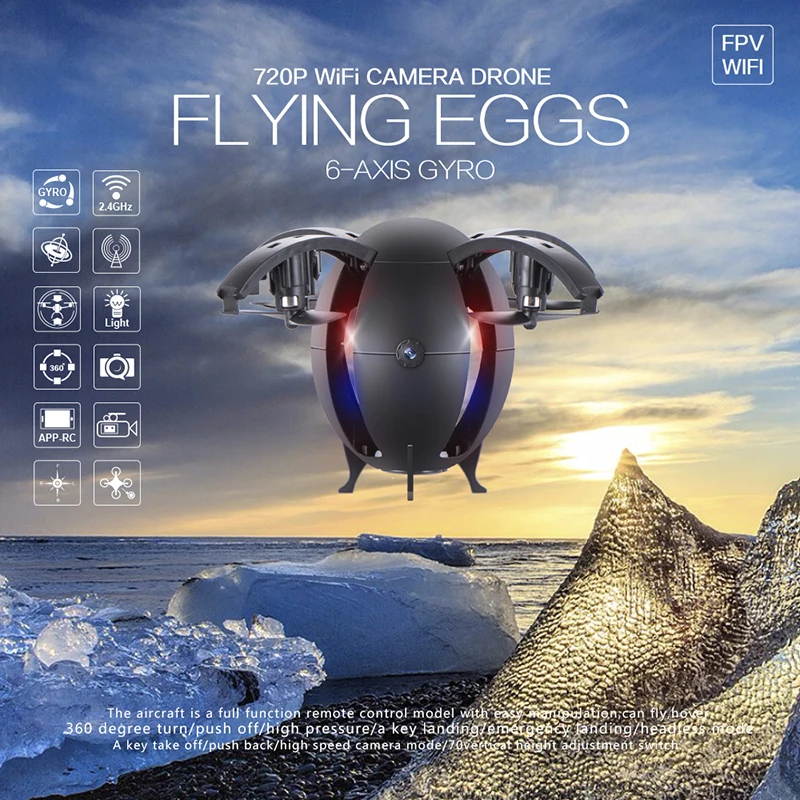 Upgrade FPV Egg Shaped Drone WiFi Camera Real Time Video Mini Folding RC Helicopters 6-Axis Quadcopter Wifi APP Phone Control Upgrade FPV Egg Shaped Drone WiFi Camera Real Time Video Mini Folding RC Helicopters 6-Axis Quadcopter Wifi APP Phone Control