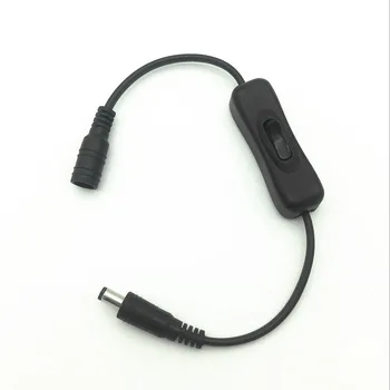 

10pcs DC12V Black / white direct insertion switch manual DC power switch 5.5mm * 2.1mm barrel 505035282835, LED lamp bar