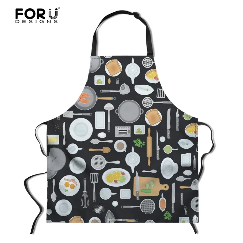 Милый водостойкий маслостойкий фартук FORUDESIGNS для женщин Регулируемый Кухонный