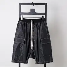 Мужская одежда GD стилист волос Мода хип хоп утолщенный покрытием Водонепроницаемость двойной карман пять шаровары костюмы