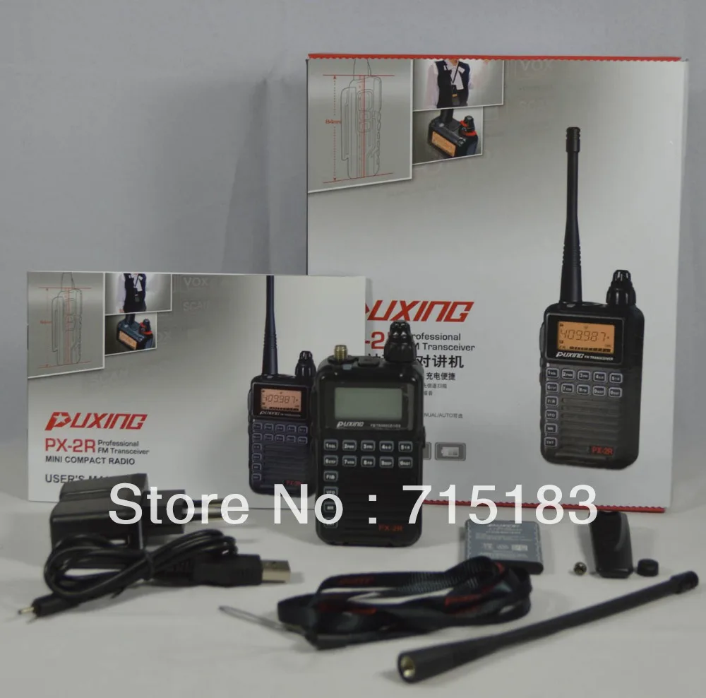 

Updated Version Puxing PX-2R UHF400-470MHz TX & RX, and VHF136-174MHz RX FM transceiver with Keypad LCD for security,hotel,ham