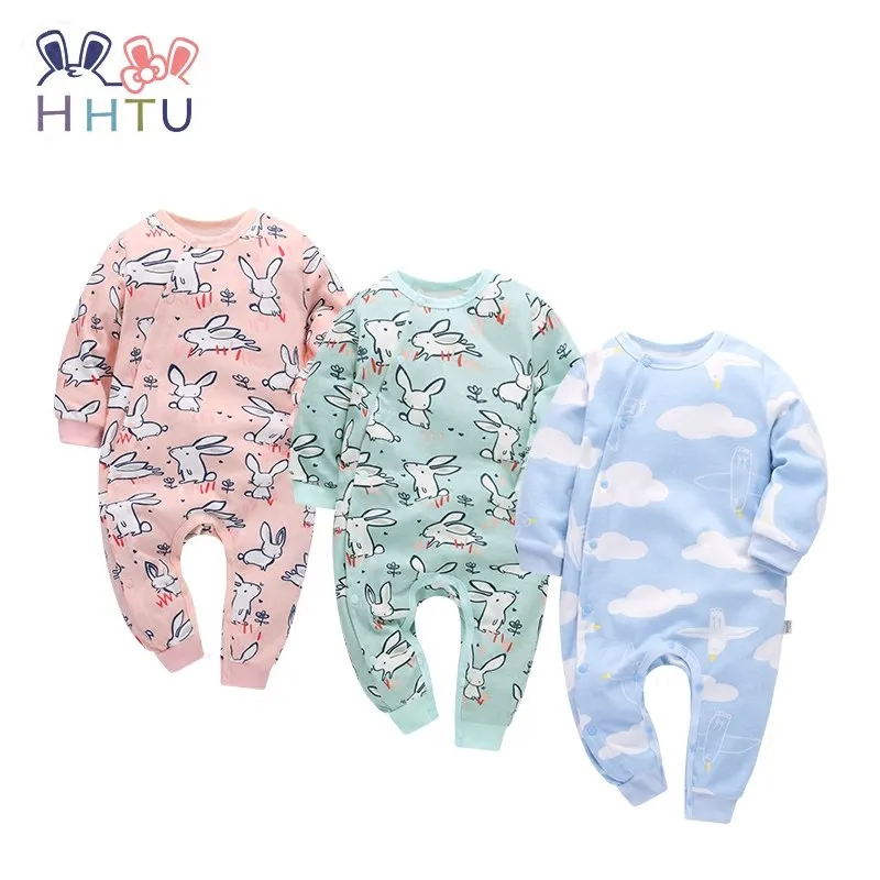 

HHTU 2017 New Arrivals Baby Rompers Cotton Baby Boys Girls Clothing Long Sleeve Infant Jumpsuits Newborn Rabbit Pink Blue Autumn