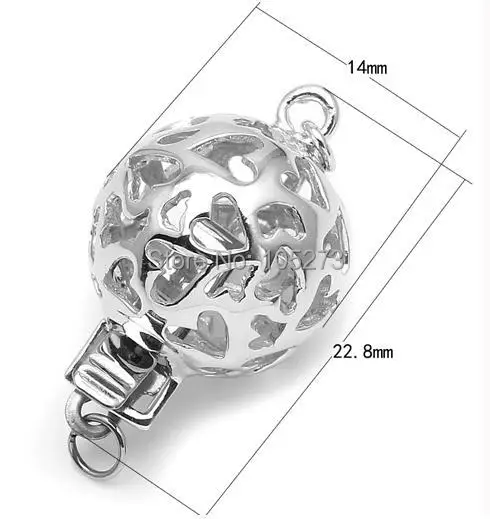 

Hollow out heart insert silver clasp,14X22.8MM DIY high-grade natural pearl crystal necklace, bracelet clasp. - L51D