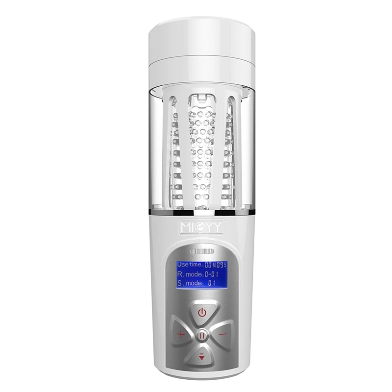Electric Rotating Male Masturbator Sex Moan Interaction Sex Machine Lasting Training LCD Display Cunt Vagina Sex Toys for Men