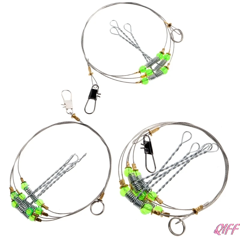 

Dropshipping Anti-Winding Swivel String Sea Fishing Hook Steel Rigs Wire Leader Fish Hooks APR28