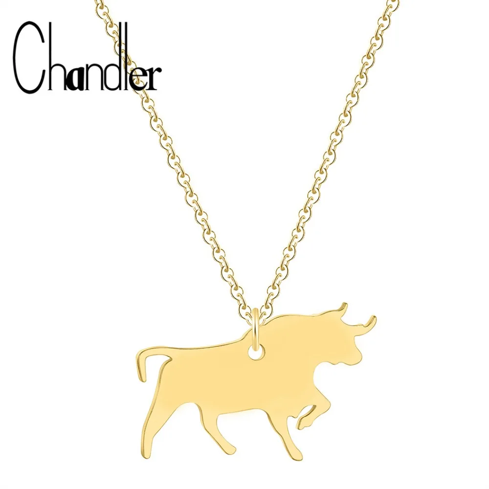 Чандлер, цепочка из нержавеющей стали, кулон в виде быка, ожерелья в стиле Fighting Bull, испанское колье для женщин, Collares Largos De Moda