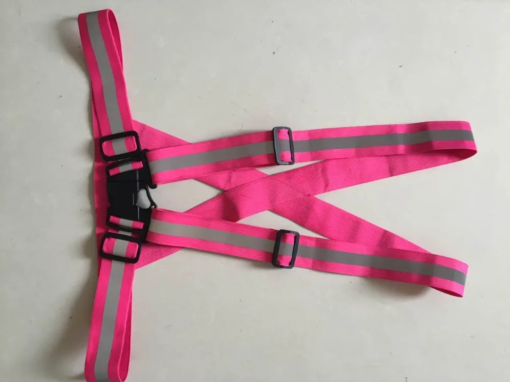 100pcs 360 Degrees High Visibility Neon Safety Vest Reflective Belt Safety Vest Fit for Running Cycling Sports Outdoor Clothes