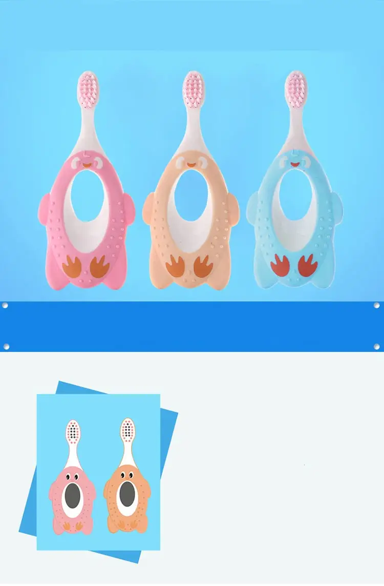 Kids Cartoon Baby Soft-bristled Toothbrush Children Teeth Training Mouth Clean Penguin Shape baby toothbrush