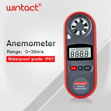 WT816A переносной Анемометр Водонепроницаемость IP67 скорость ветра Анемометр измеритель температуры 30 м/с с ЖК-подсветкой дисплей