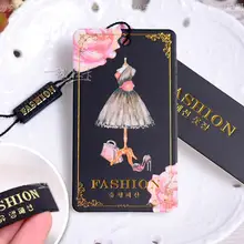 Роскошная Мода 700 г художественная бумага 4C печать Золотая фольга одежда украшения на голову бирка без шнура 75 компл./лот по индивидуальному заказу