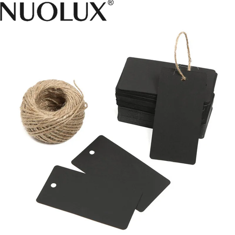

100pcs Gift Kraft Paper Tags Luggage Tags Labels 5x10CM Labels With 30 Meters Jute Twine
