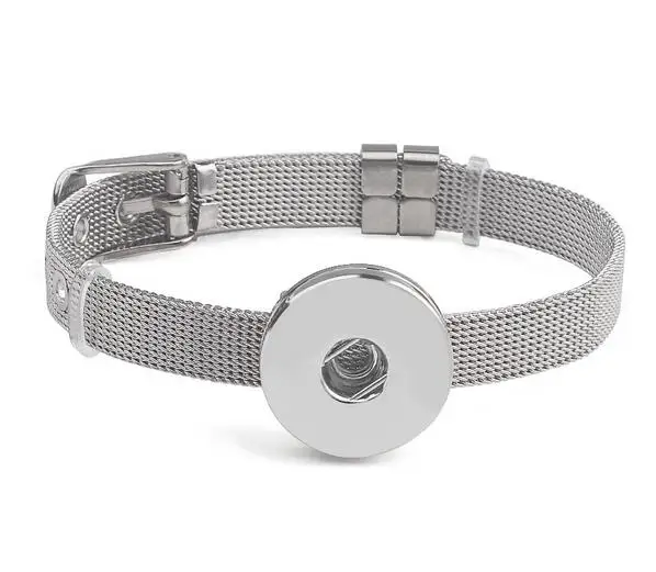 Серебряный браслет с застежкой для женщин подходит DIY 18 мм Кнопка для ювелирных украшений кнопки браслет ювелирные изделия