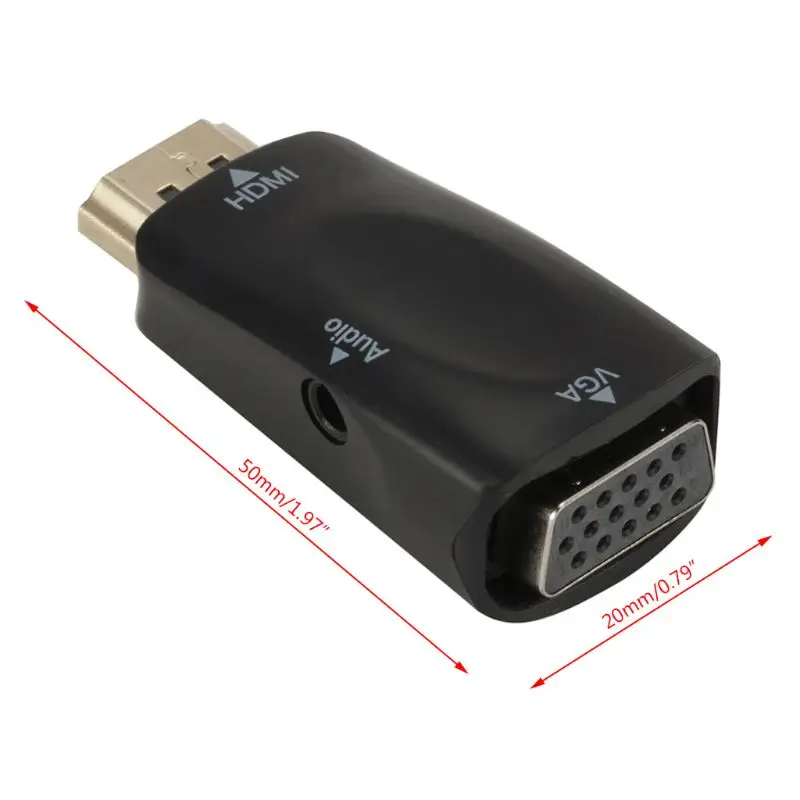  Adattatore da HDMI a VGA Audio Cavo Convertitore Maschio a Femmina HD 1080 P Per PC TV Del Computer